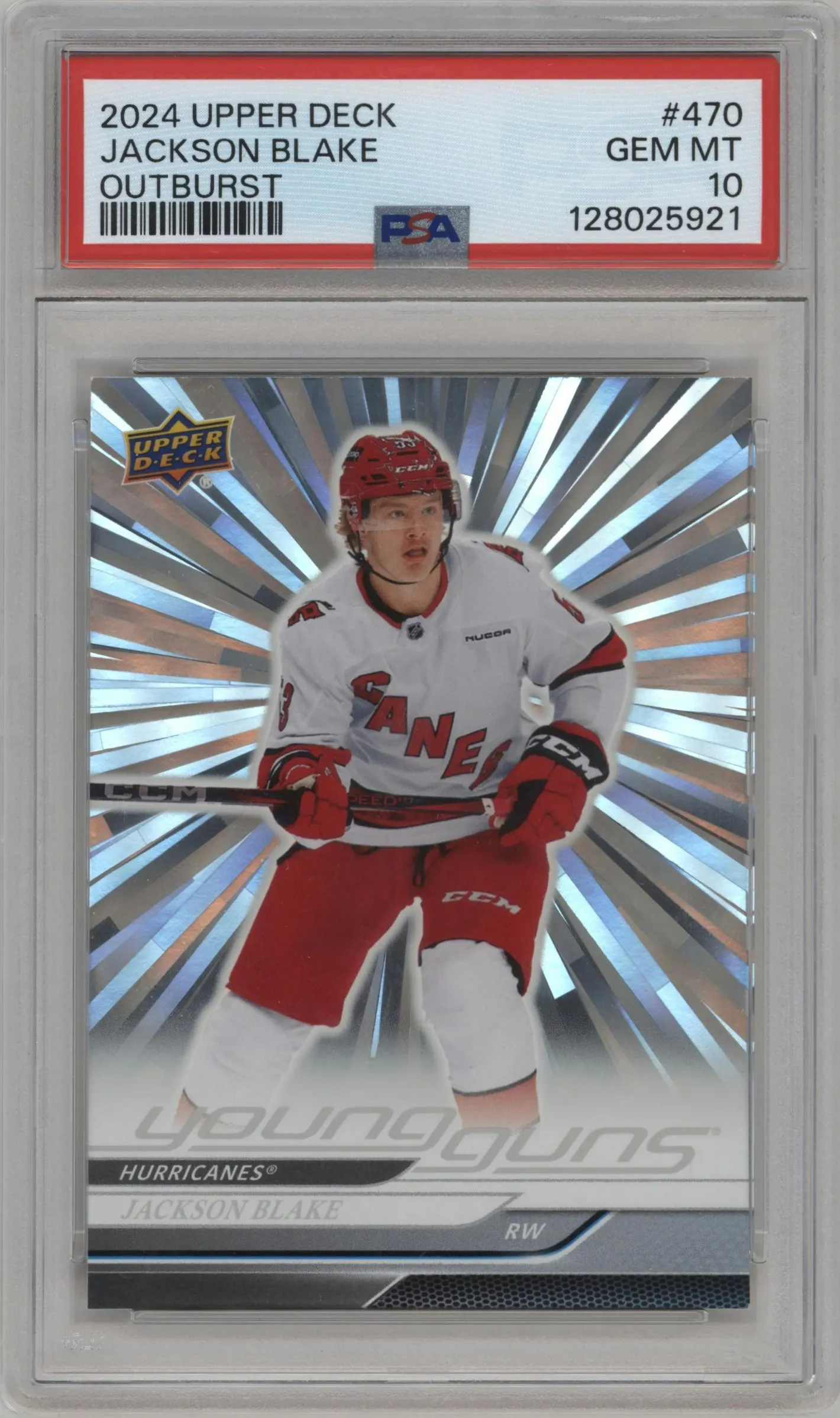 2024 Upper Deck Series 2 Young Guns Jackson Blake Outburst #470 PSA 10