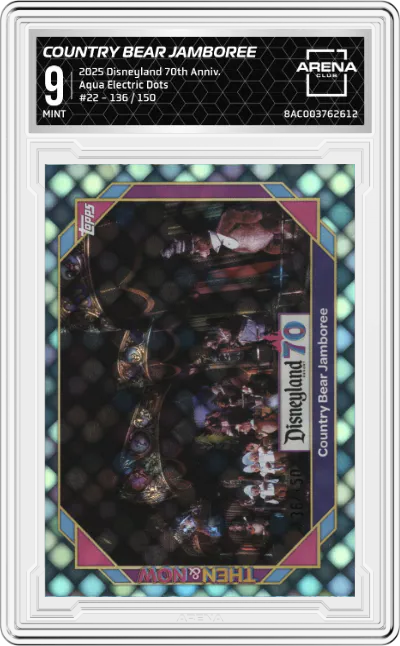2025 Topps Disneyland 70th Anniversary Country Bear Jamboree Aqua Electric Dots ARENA CLUB 9