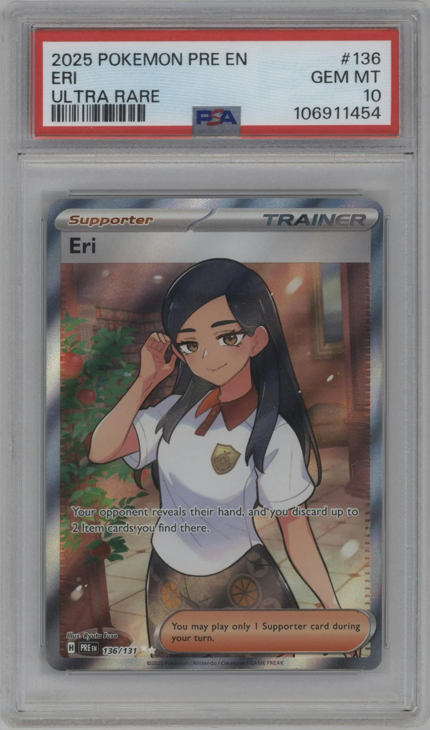 2025 Pokemon SV Prismatic Evolutions Eri #136 PSA 10