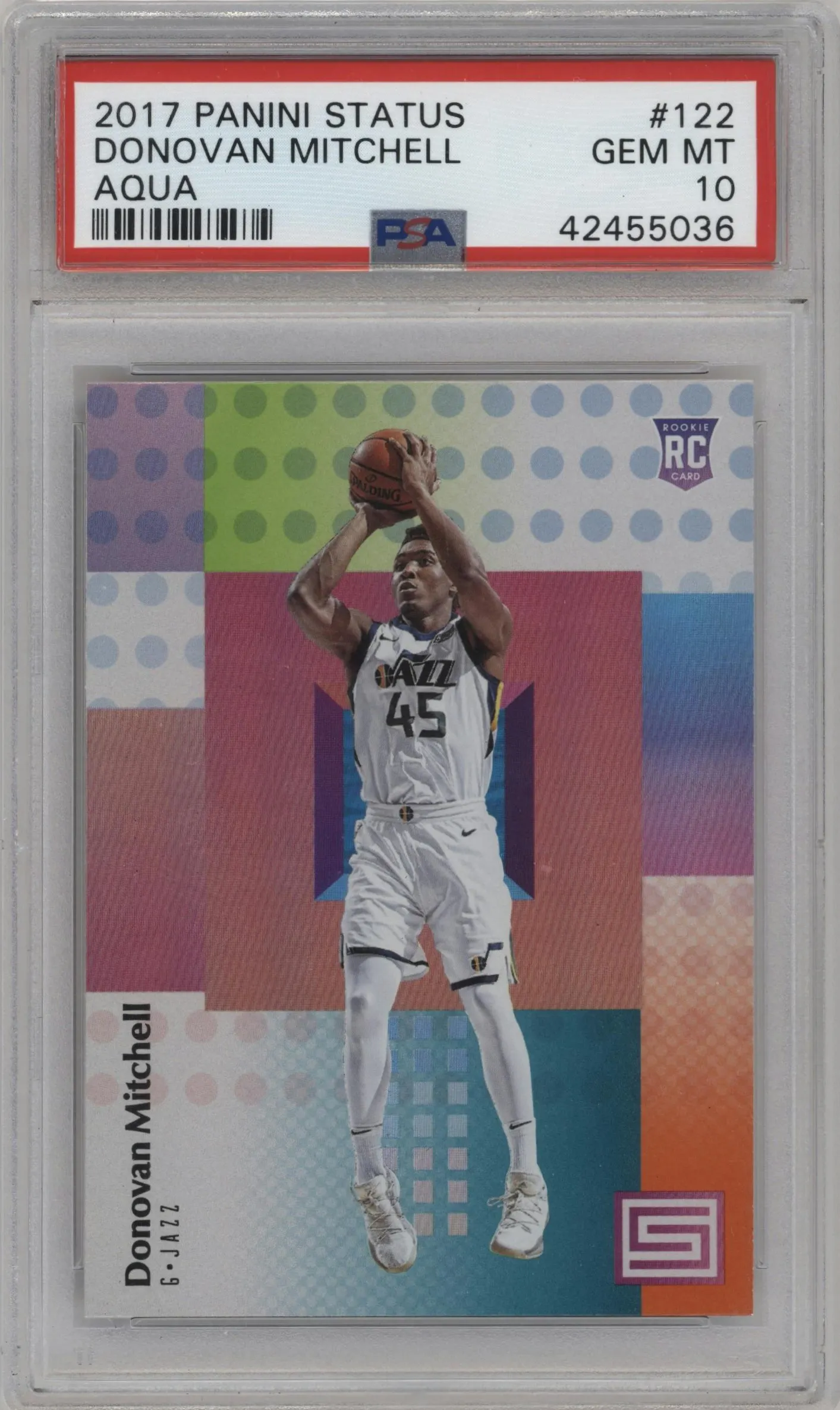 2017 Panini Status Donovan Mitchell Aqua #122 PSA 10