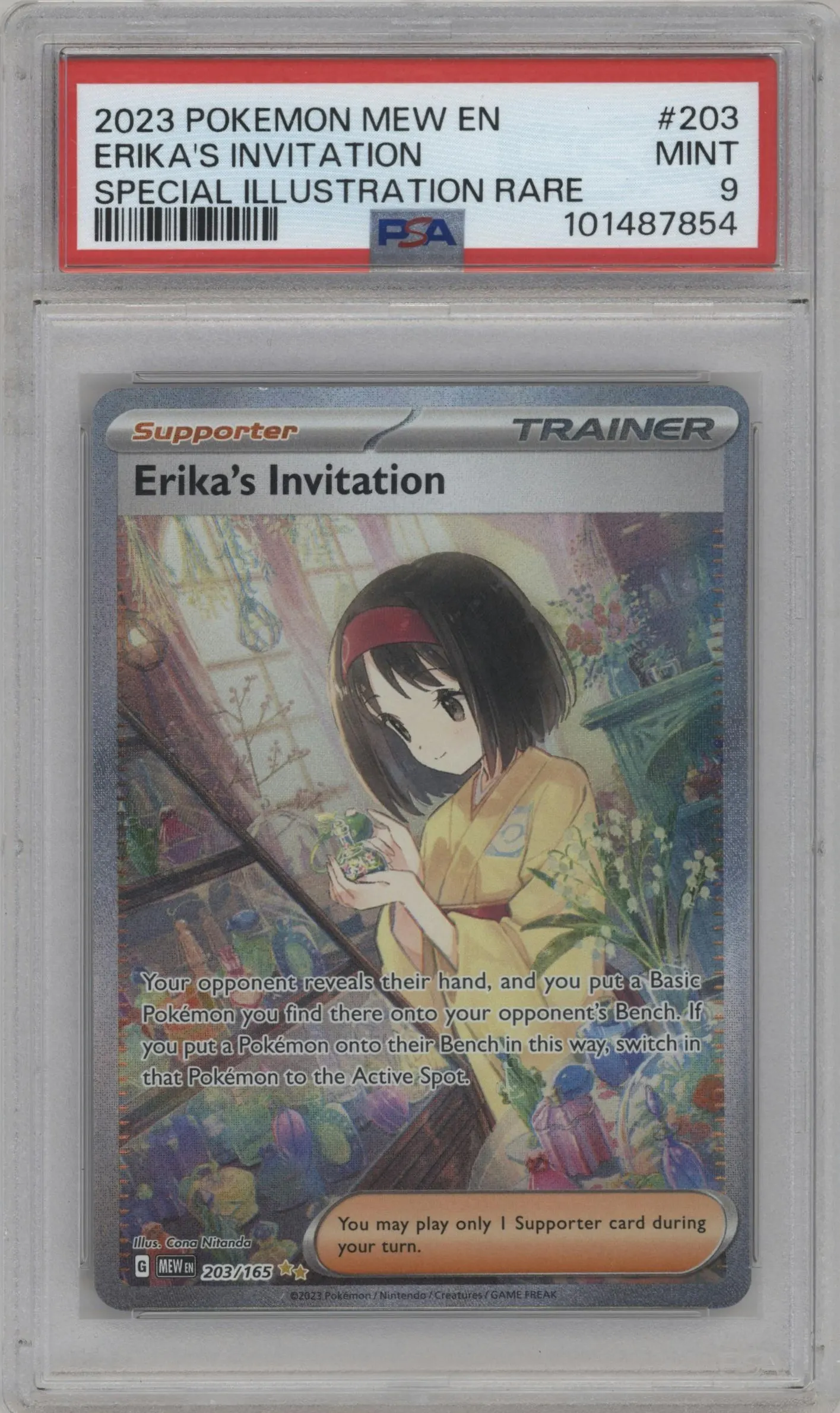 2023 Pokemon SV 151 Erika's Invitation #203 PSA 9
