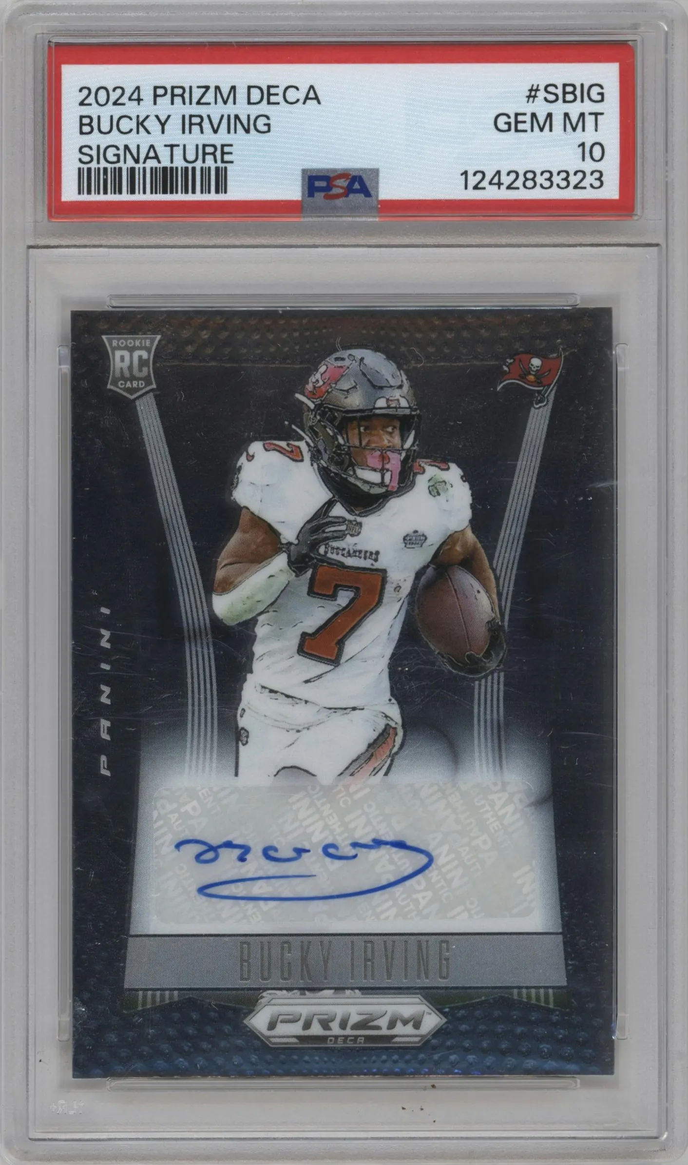 2024 Panini Prizm Deca Sig. Bucky Irving #S-BIG PSA 10