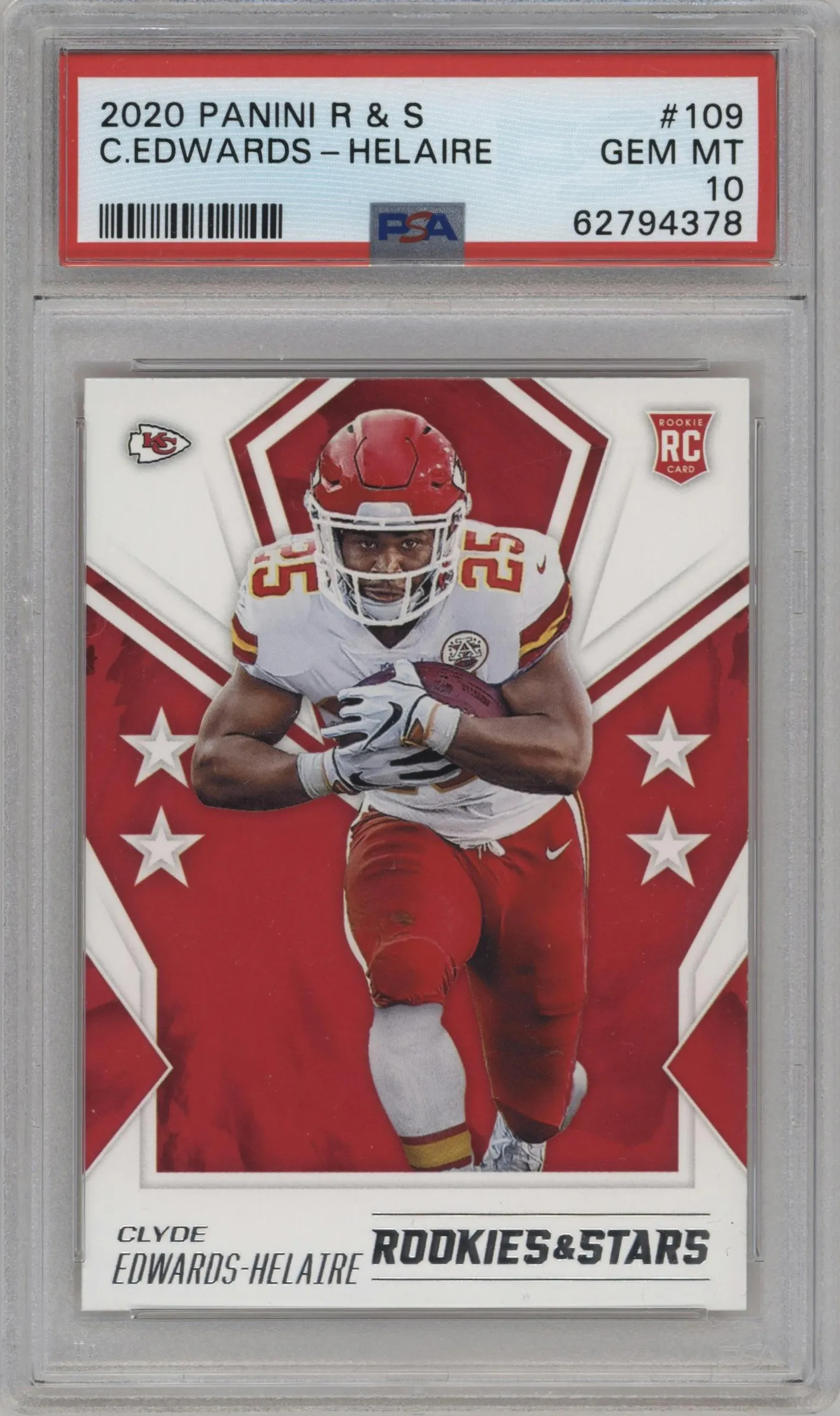2020 Panini Rookies & Stars Clyde Edwards-Helaire #109 PSA 10