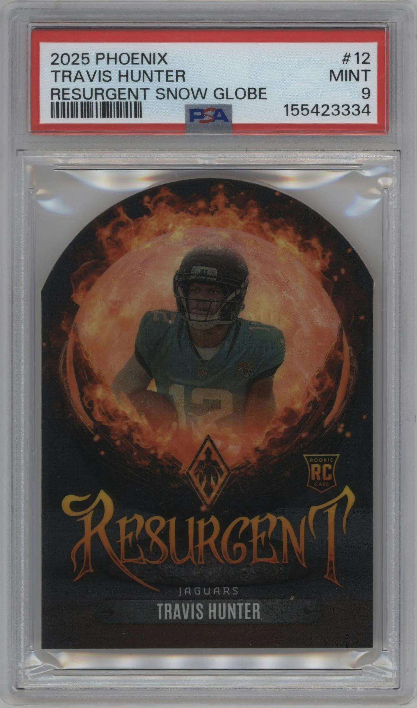 2025 Panini Phoenix Resurgent Snow Globe Travis Hunter #12 PSA 9