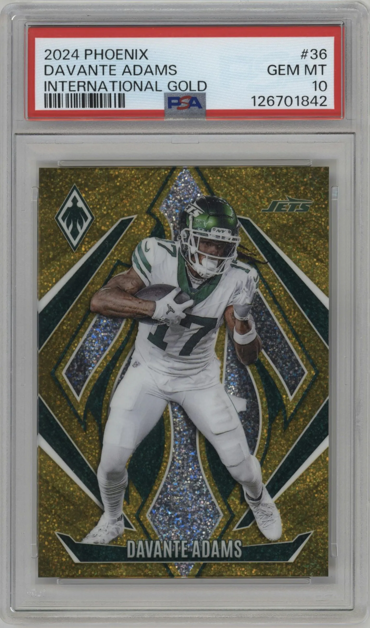 2024 Panini Phoenix Davante Adams International Gold #36 PSA 10