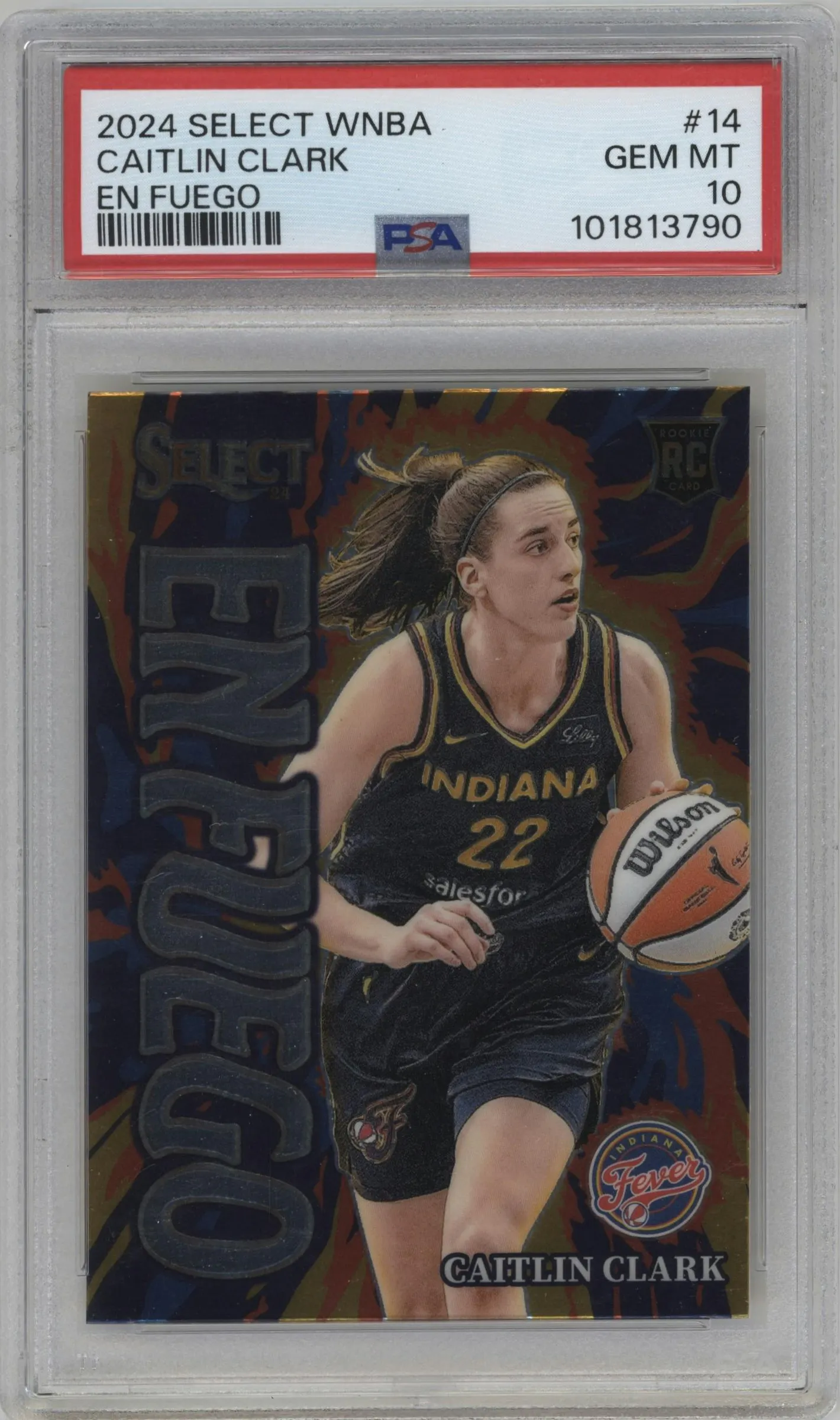 2024 Panini Select WNBA En Fuego Caitlin Clark #14 PSA 10