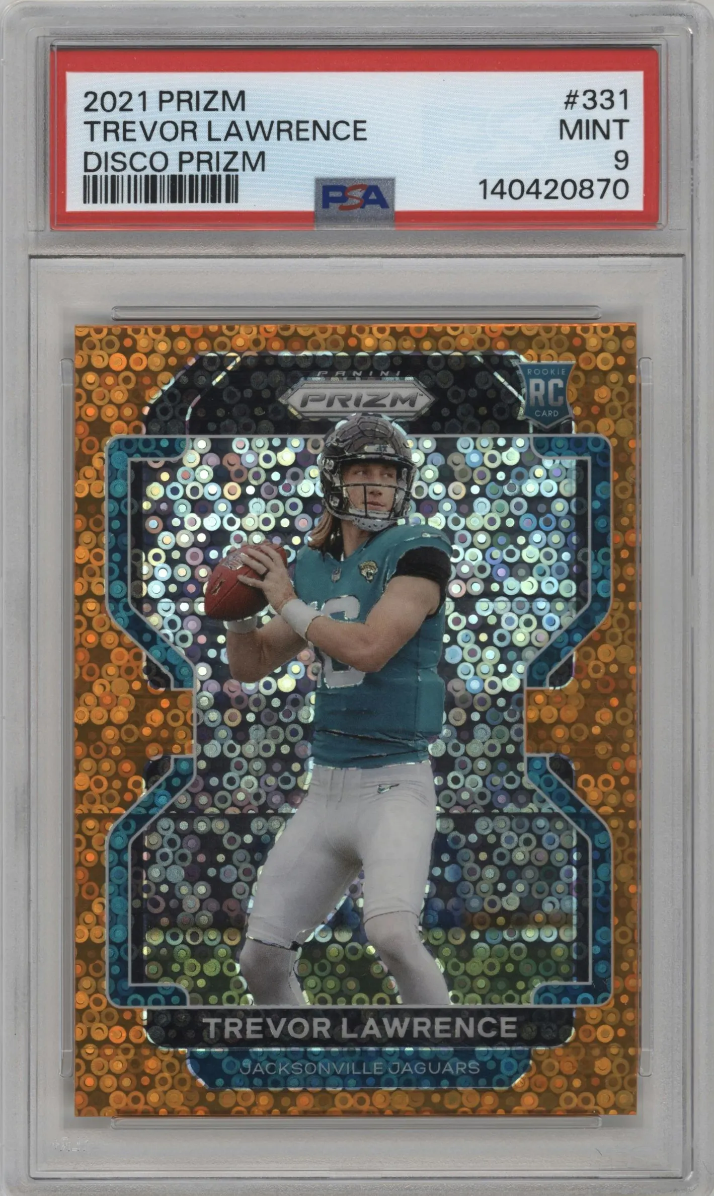 2021 Panini Prizm Trevor Lawrence Disco PSA 9