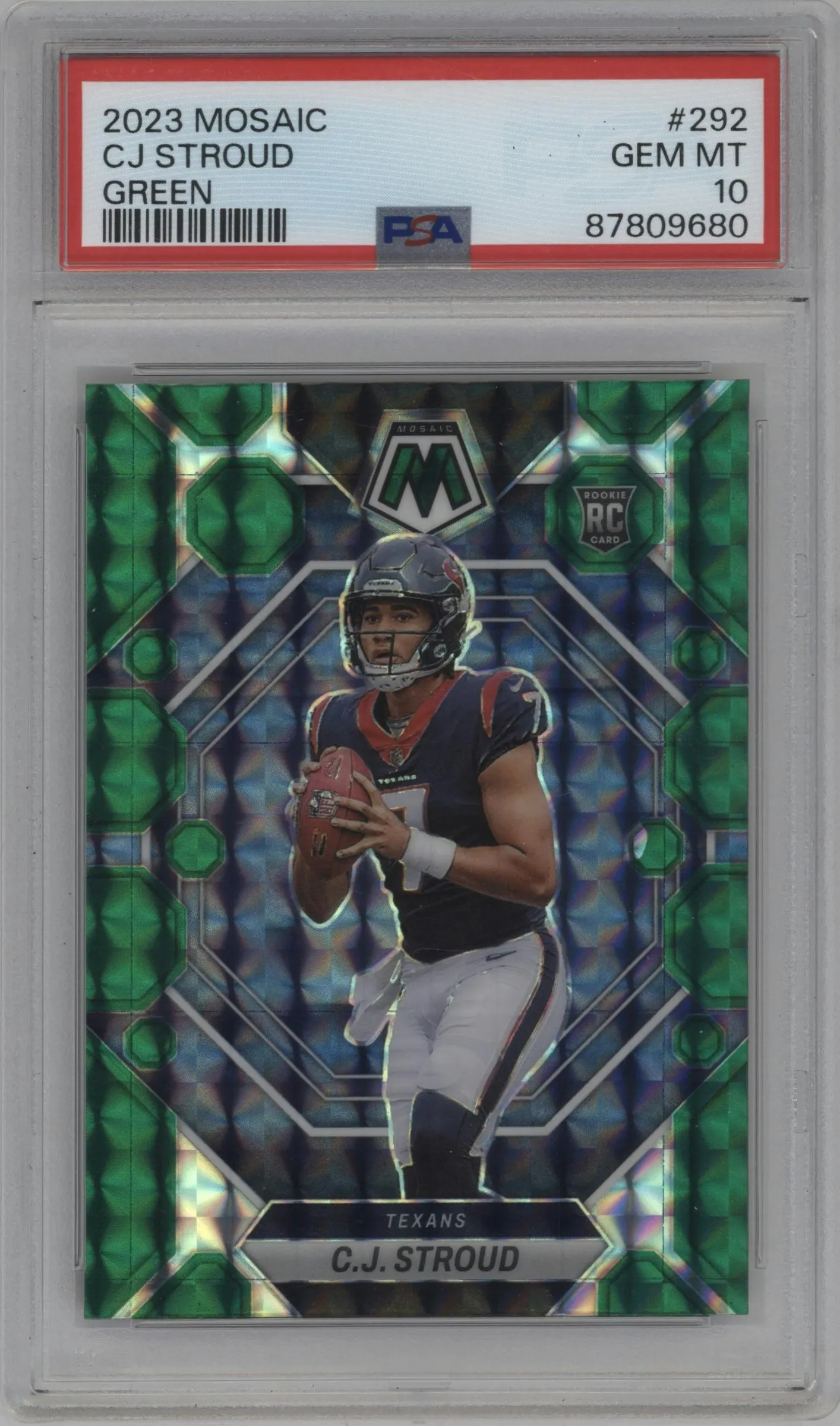 2023 Panini Mosaic C.J. Stroud Green Mosaic #292 PSA 10