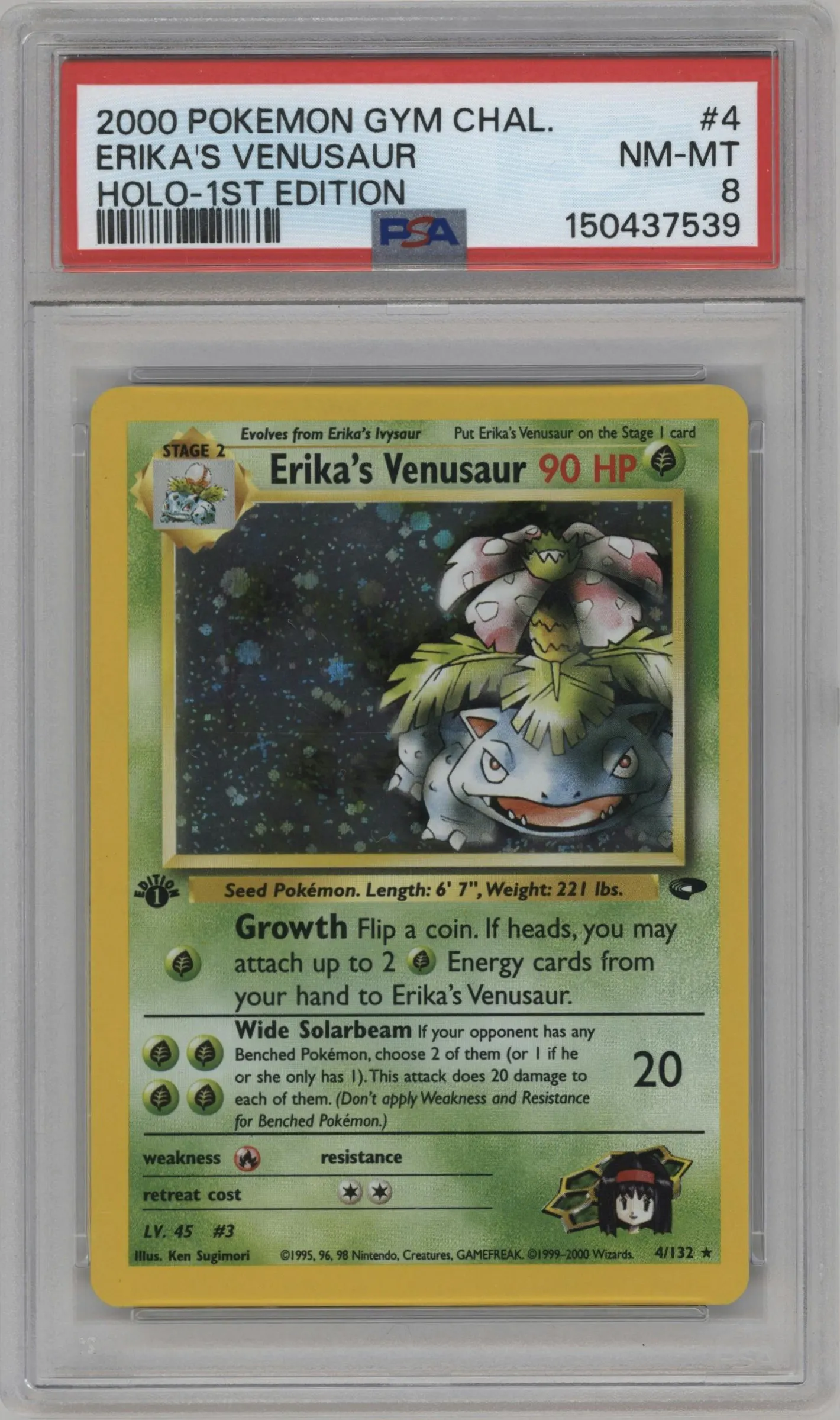 2000 Pokemon GH Gym Challenge Erika's Venusaur #4 PSA 8