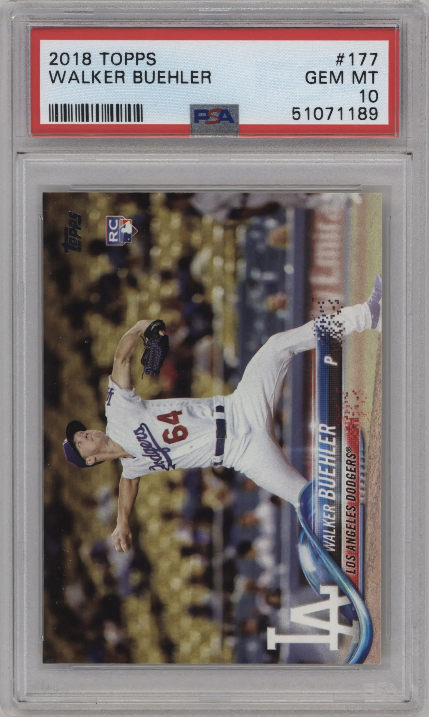 2018 Topps Series 1 Walker Buehler PSA 10