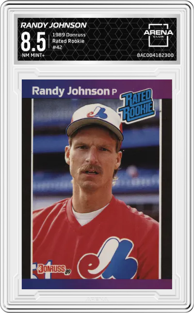 1989 Donruss Rated Rookie Randy Johnson #42 ARENA CLUB 8.5
