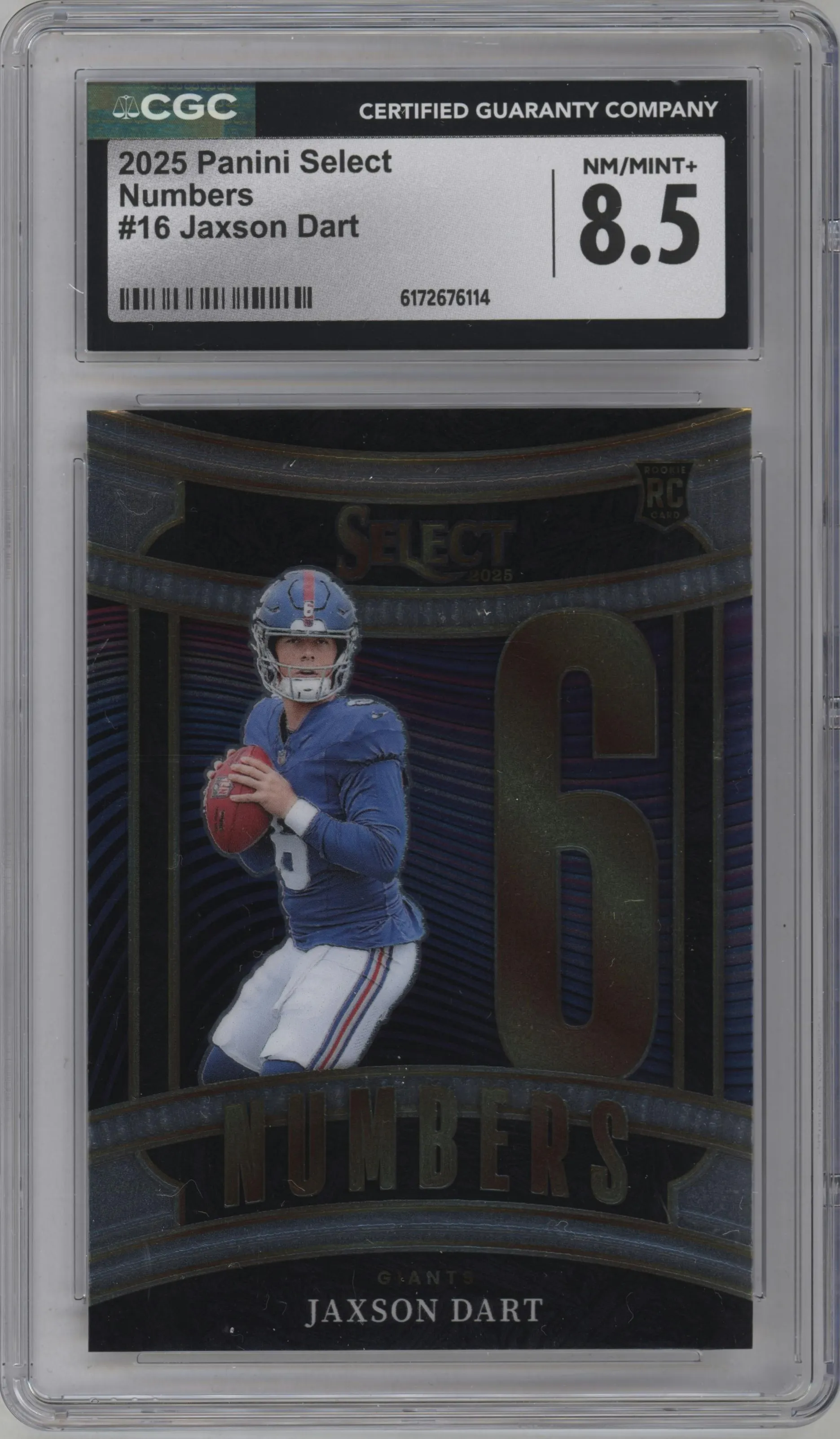 2025 Panini Select Numbers Jaxson Dart #16 CGC 8.5