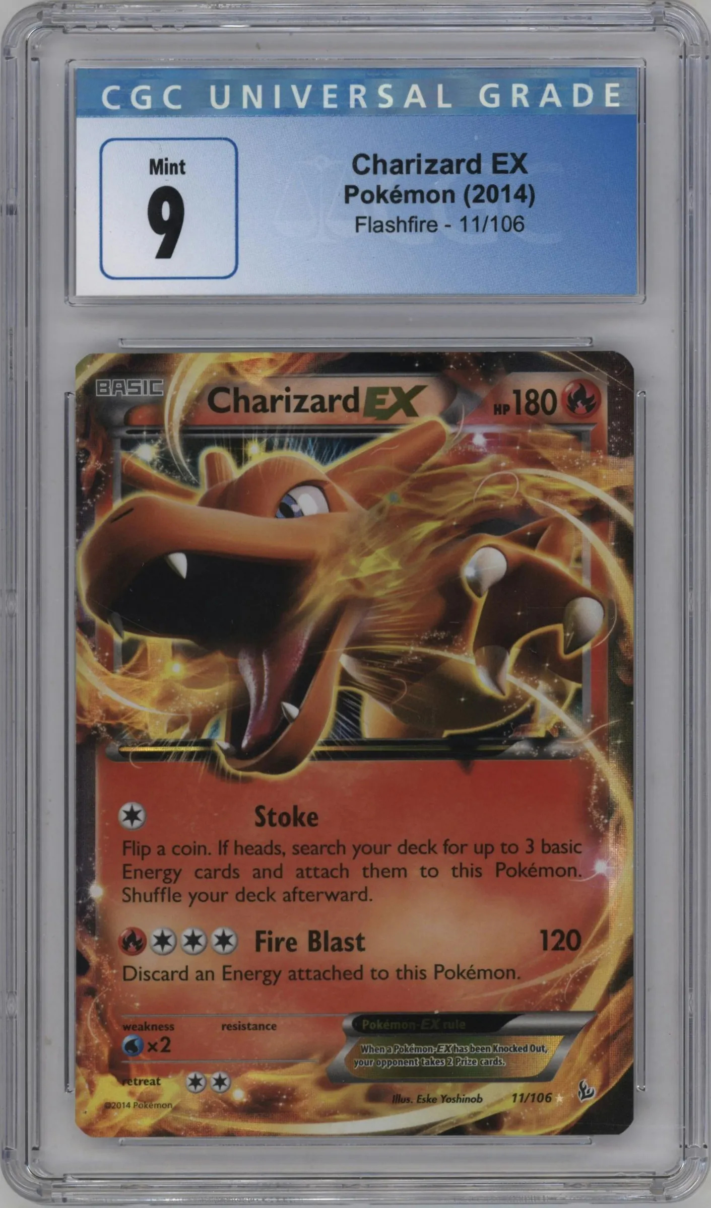 2014 Pokemon XY XY Flashfire Charizard EX #11 CGC 9