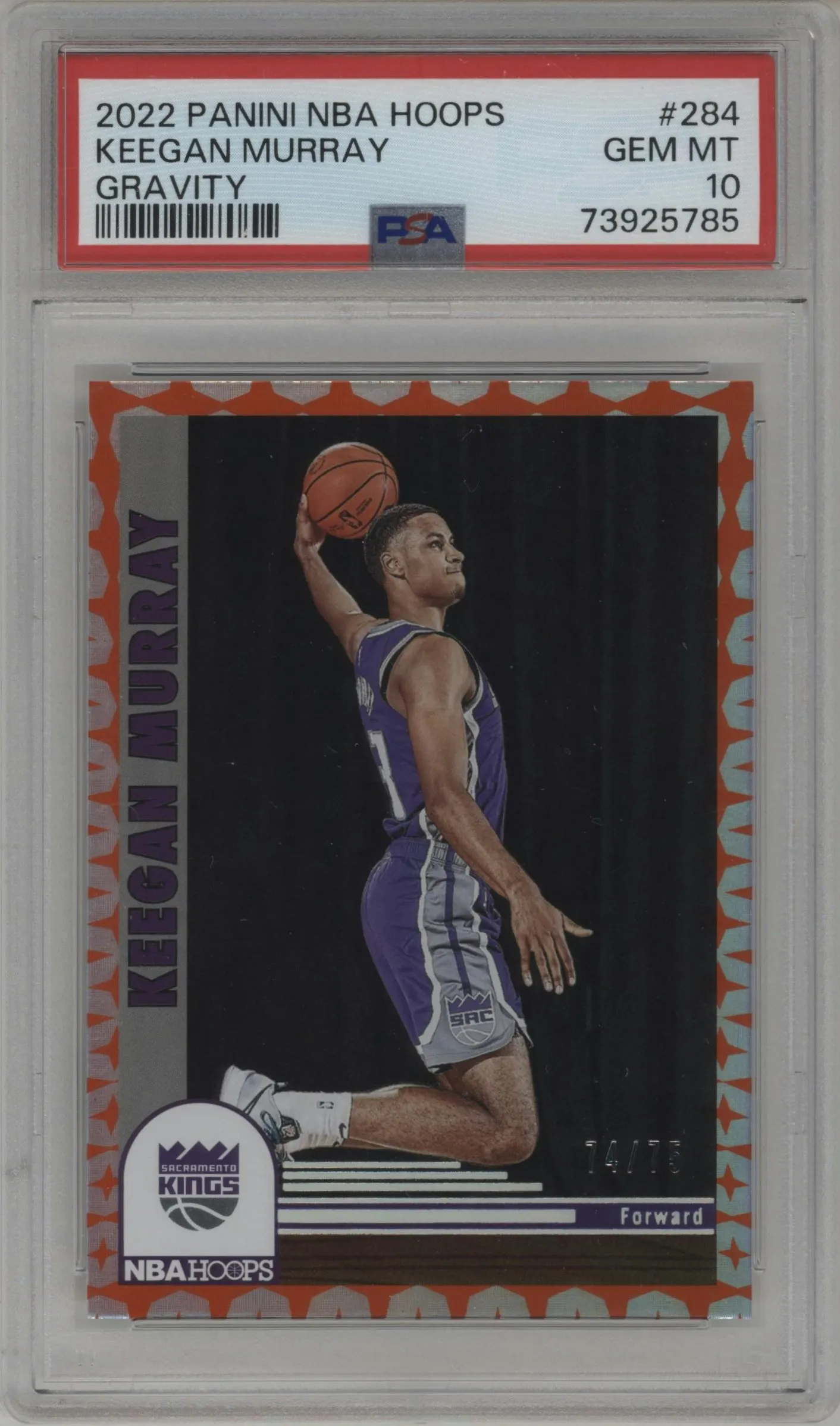 2022 Panini NBA Hoops Tribute Keegan Murray Gravity #284 PSA 10