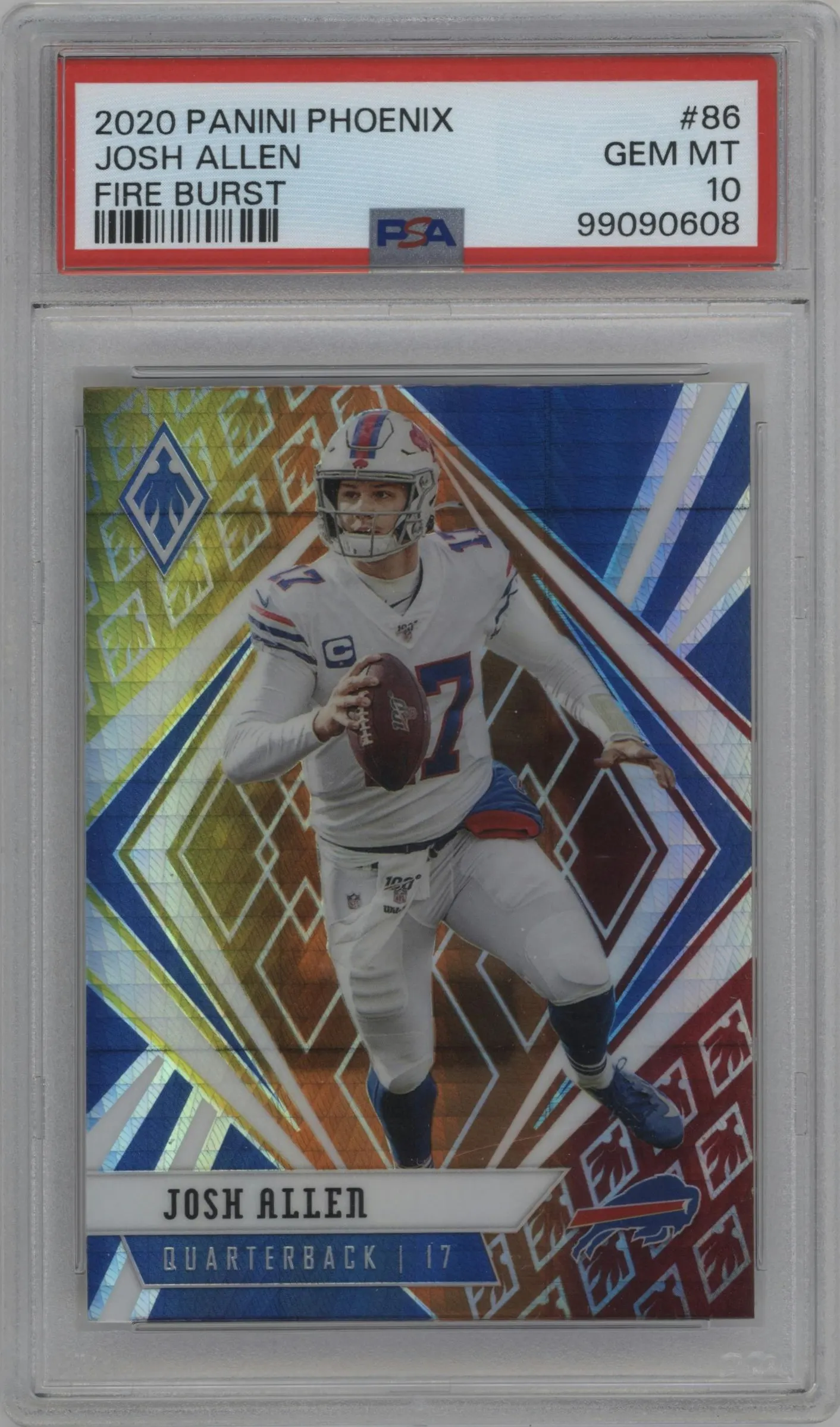 2020 Panini Phoenix Josh Allen Fire Burst #86 PSA 10