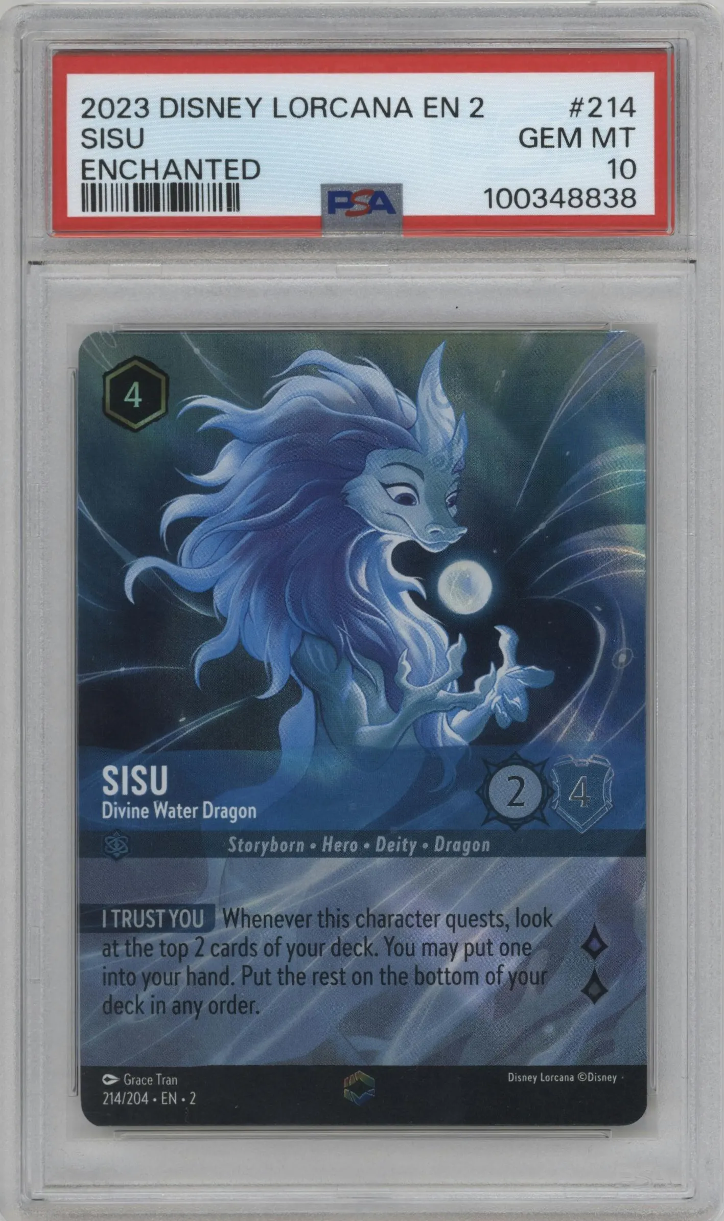 2023 Disney Lorcana Rise of the Floodborn Sisu Enchanted #214 PSA 10