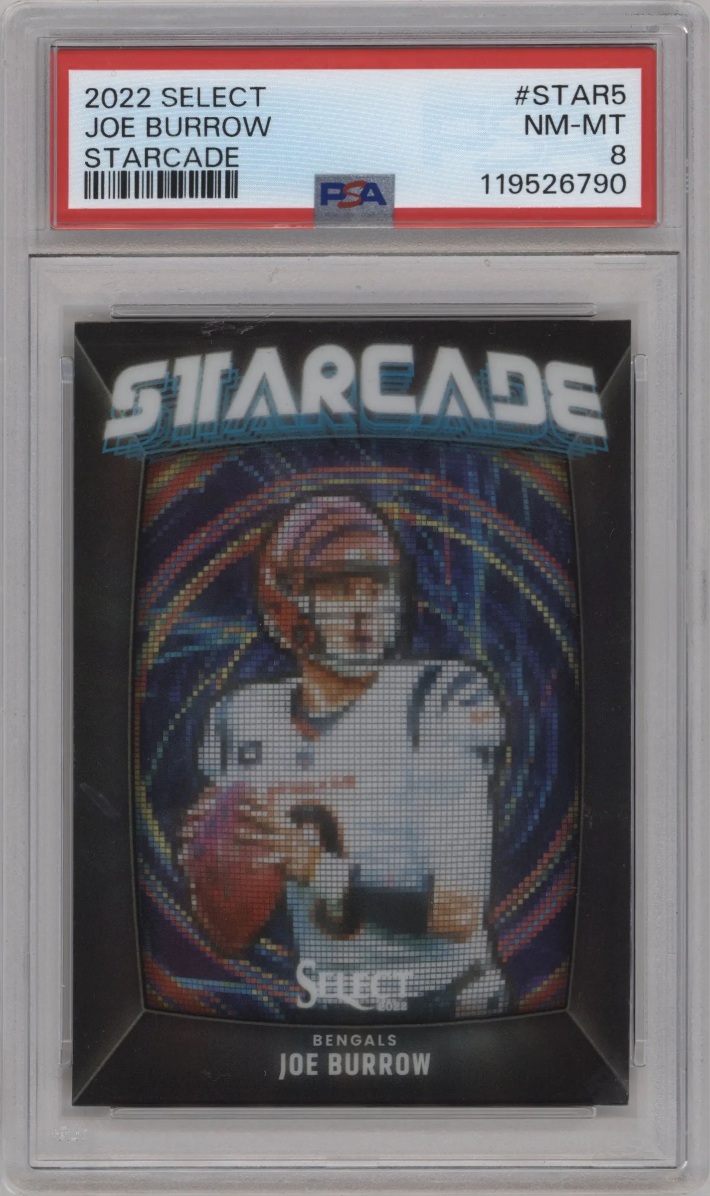 2022 Panini Select Starcade Joe Burrow PSA 8