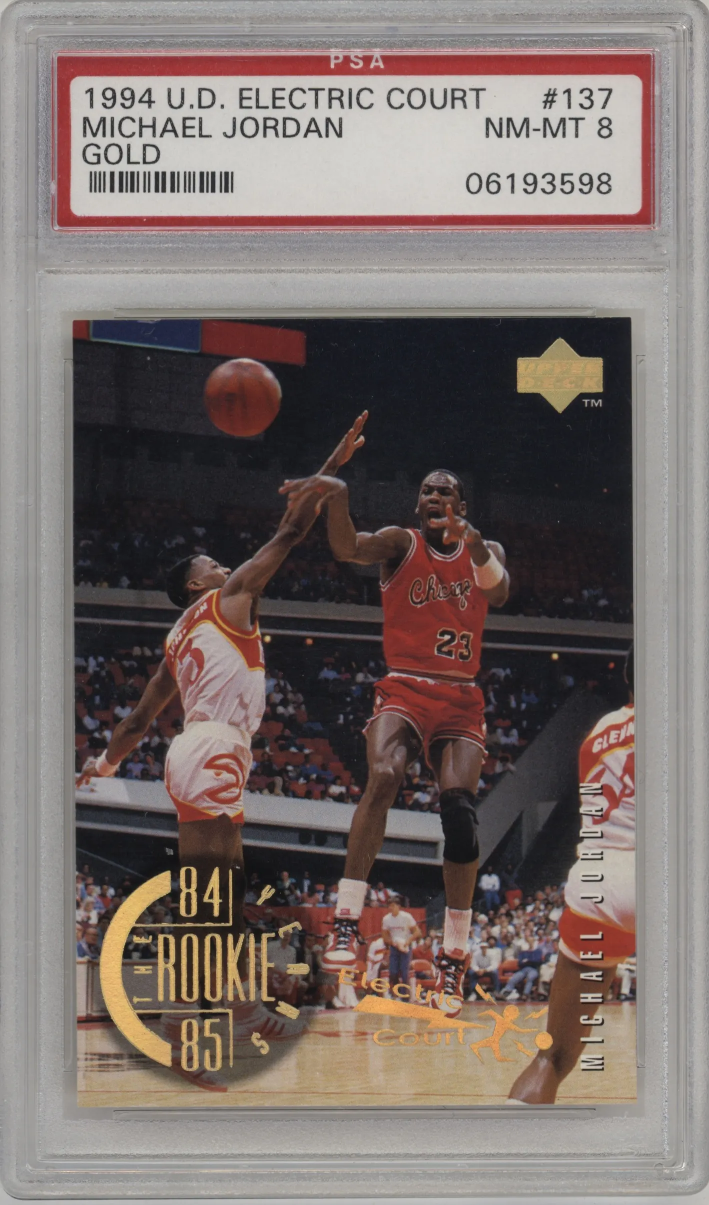 1995 Upper Deck Michael Jordan Electric Court Gold #137 PSA 8