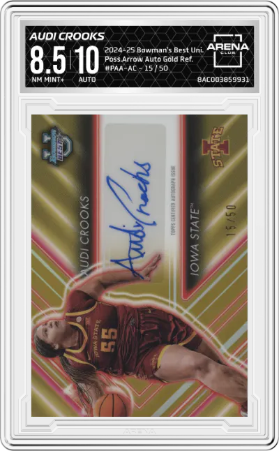 2024 Bowman's Best University Poss.Arrow Auto Audi Crooks Gold Refractors #PAA-AC ARENA CLUB 8.5