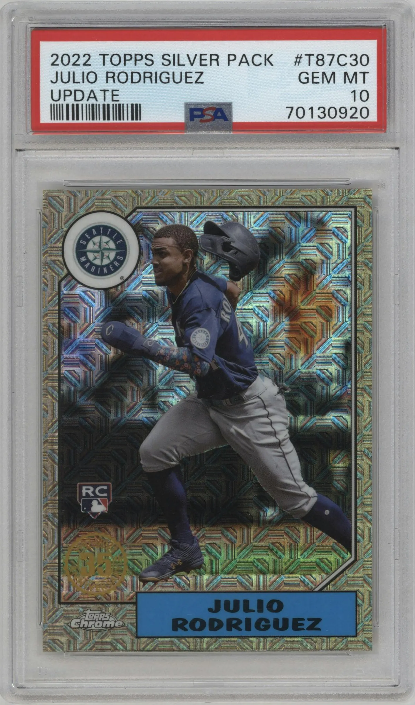 2022 Topps Silver Pack 1987 Topps Julio Rodriguez #T87C-30 PSA 10