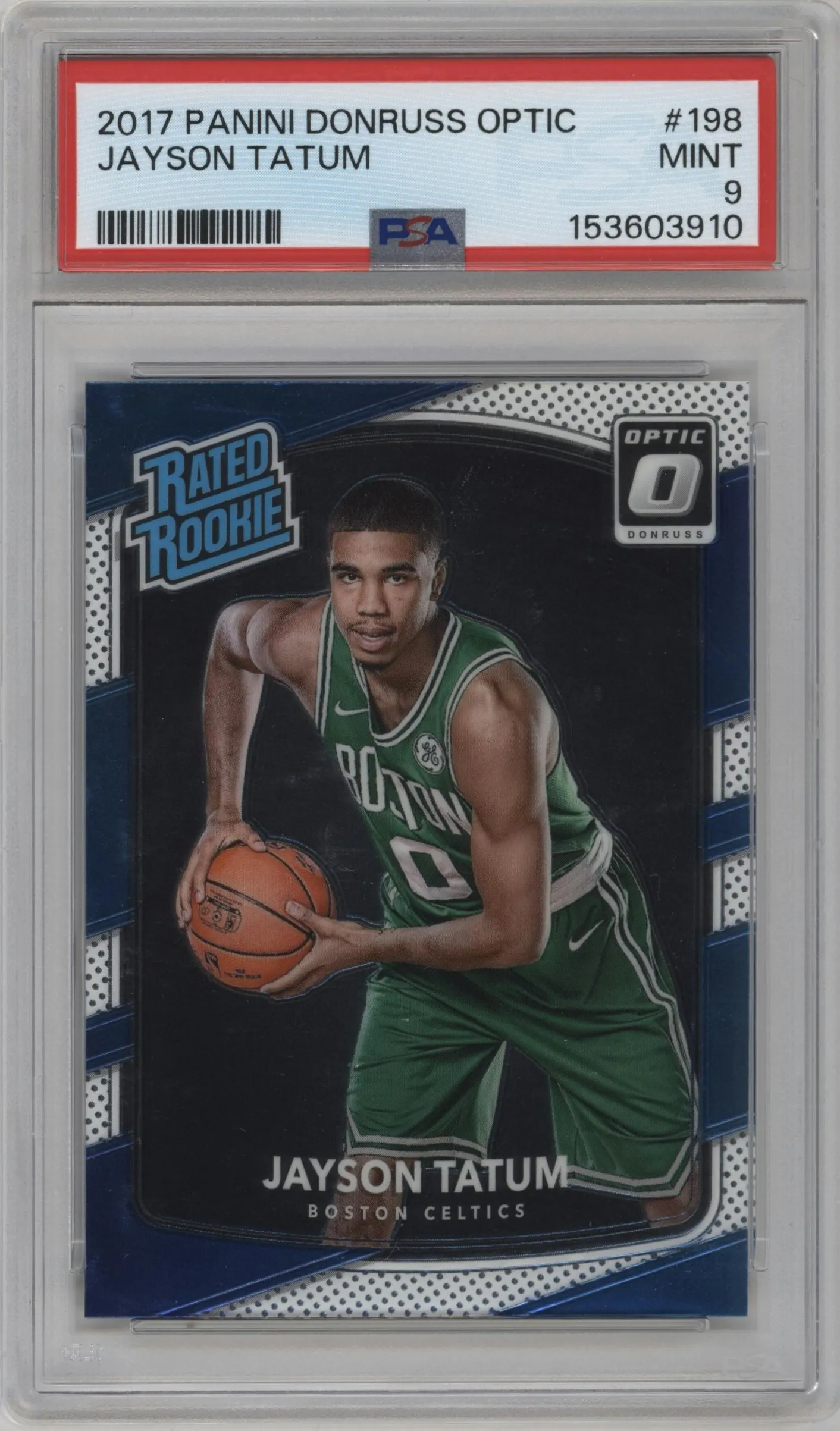 2017 Panini Donruss Optic Rated Rookie Jayson Tatum #198 PSA 9
