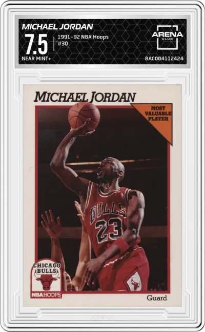 1991 NBA Hoops Michael Jordan #30 ARENA CLUB 7.5