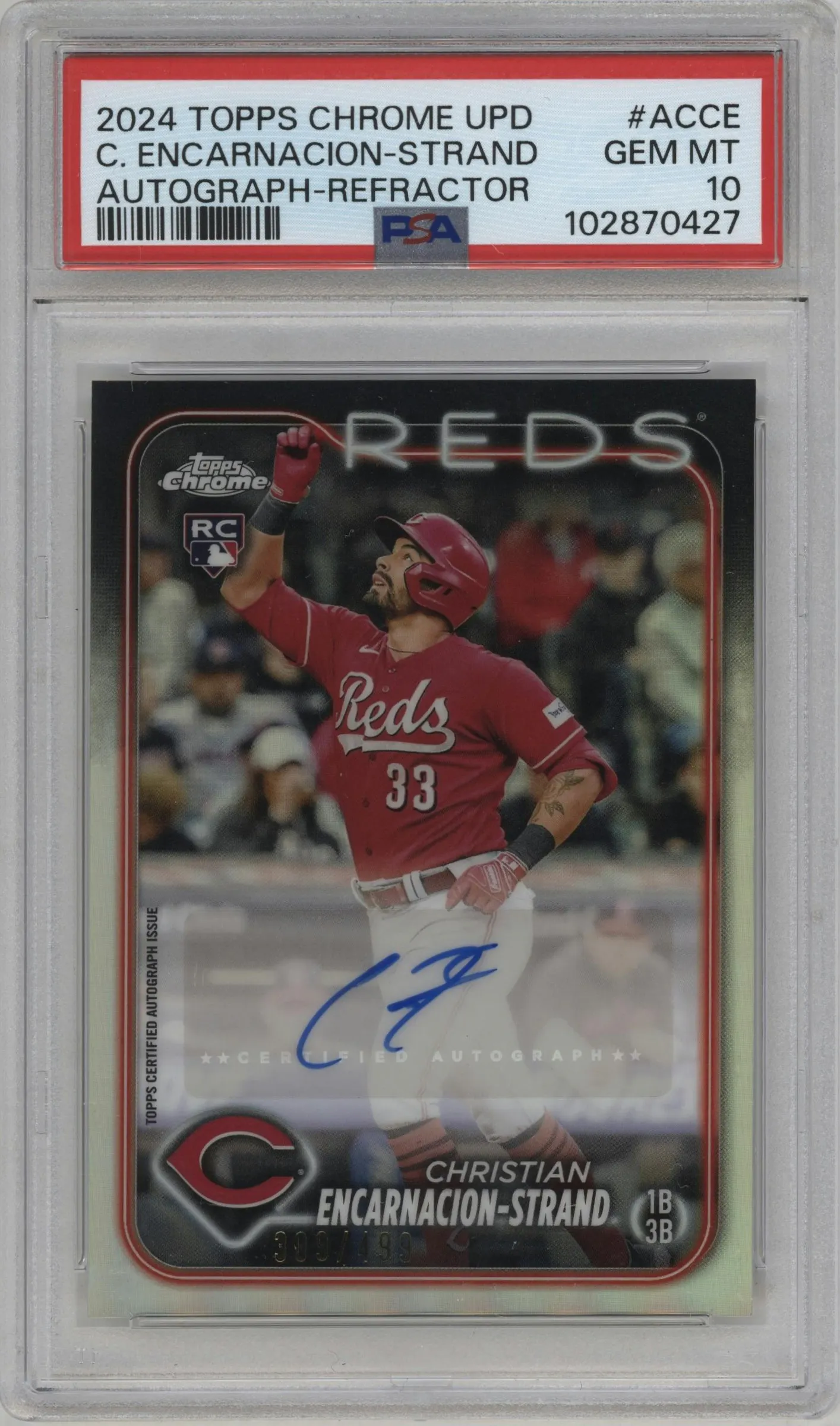 2024 Topps Chrome Update Auto Christian Encarnacion-Strand Refractor #AC-CE PSA 10