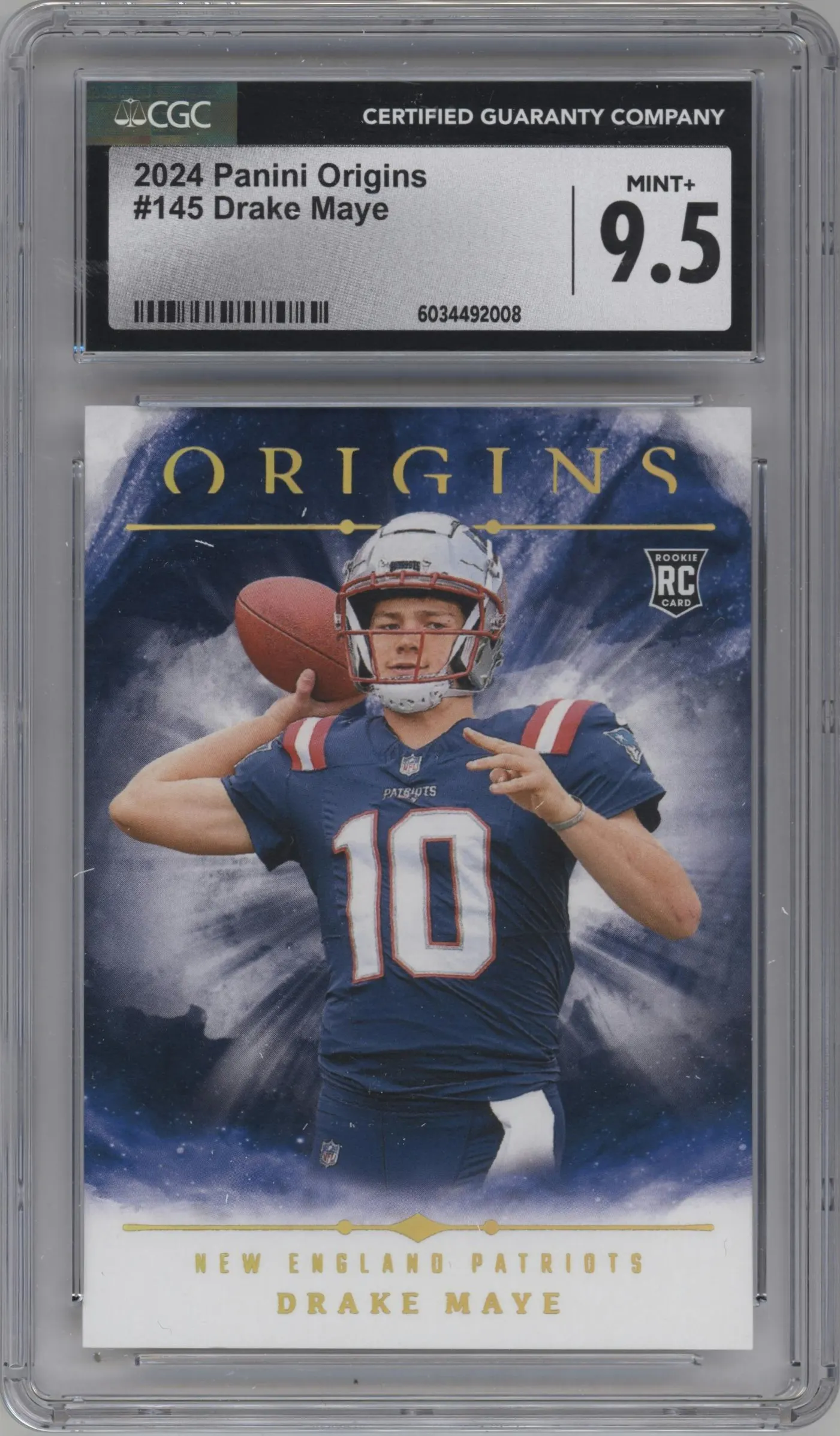 2024 Panini Origins Drake Maye #145 CGC 9.5