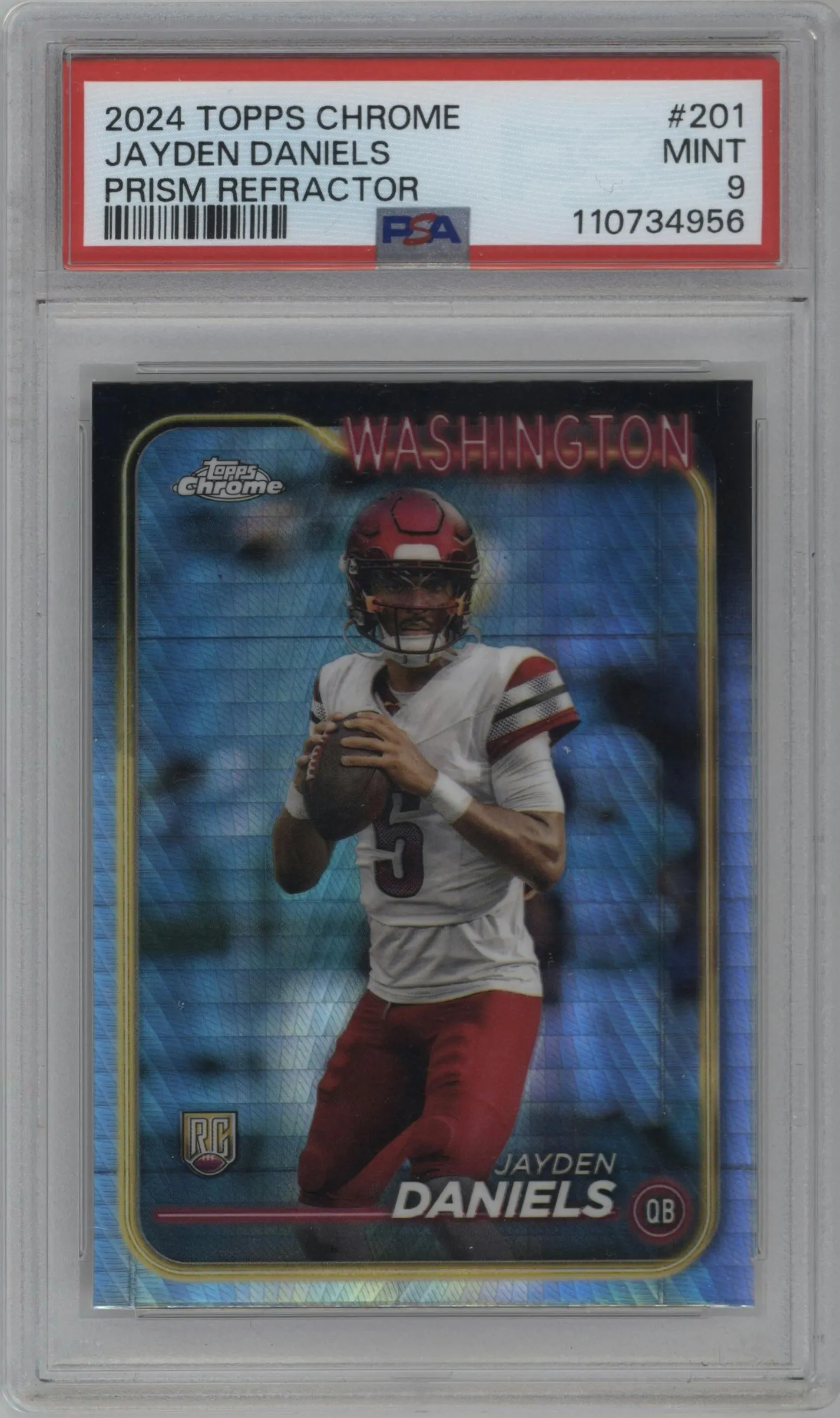 2024 Topps Chrome Jayden Daniels Prism Refractor #201 PSA 9