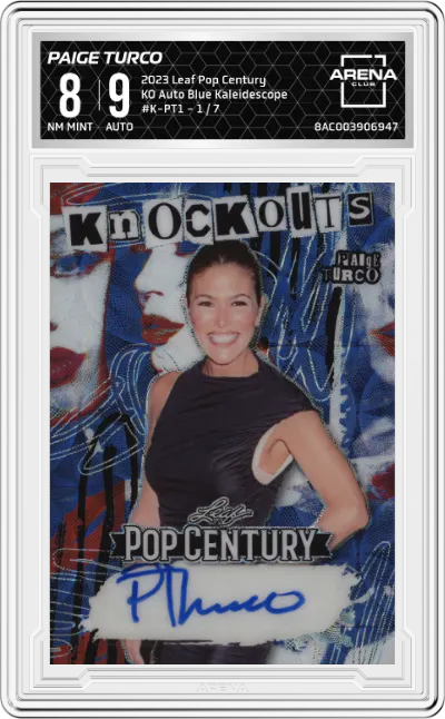 2023 Leaf Metal Pop Century KO Auto Paige Turco Blue Kaleidescope ARENA CLUB 8