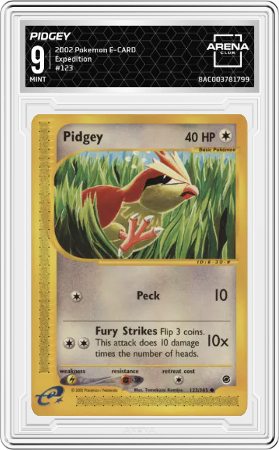 2002 Pokemon E-CARD Expedition Pidgey #123 ARENA CLUB 9