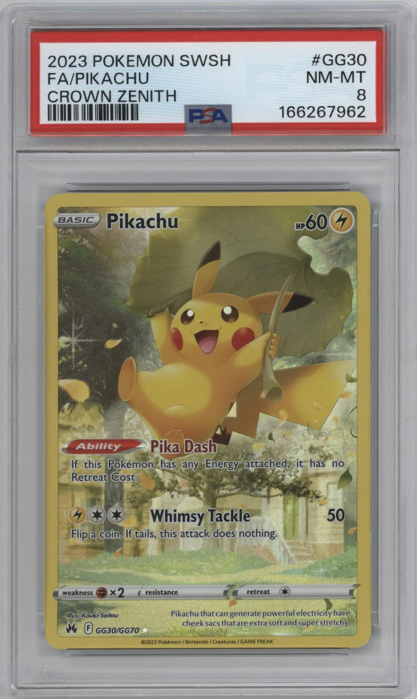 2023 Pokemon SWSH Crown Zenith GG Pikachu #GG30 PSA 8