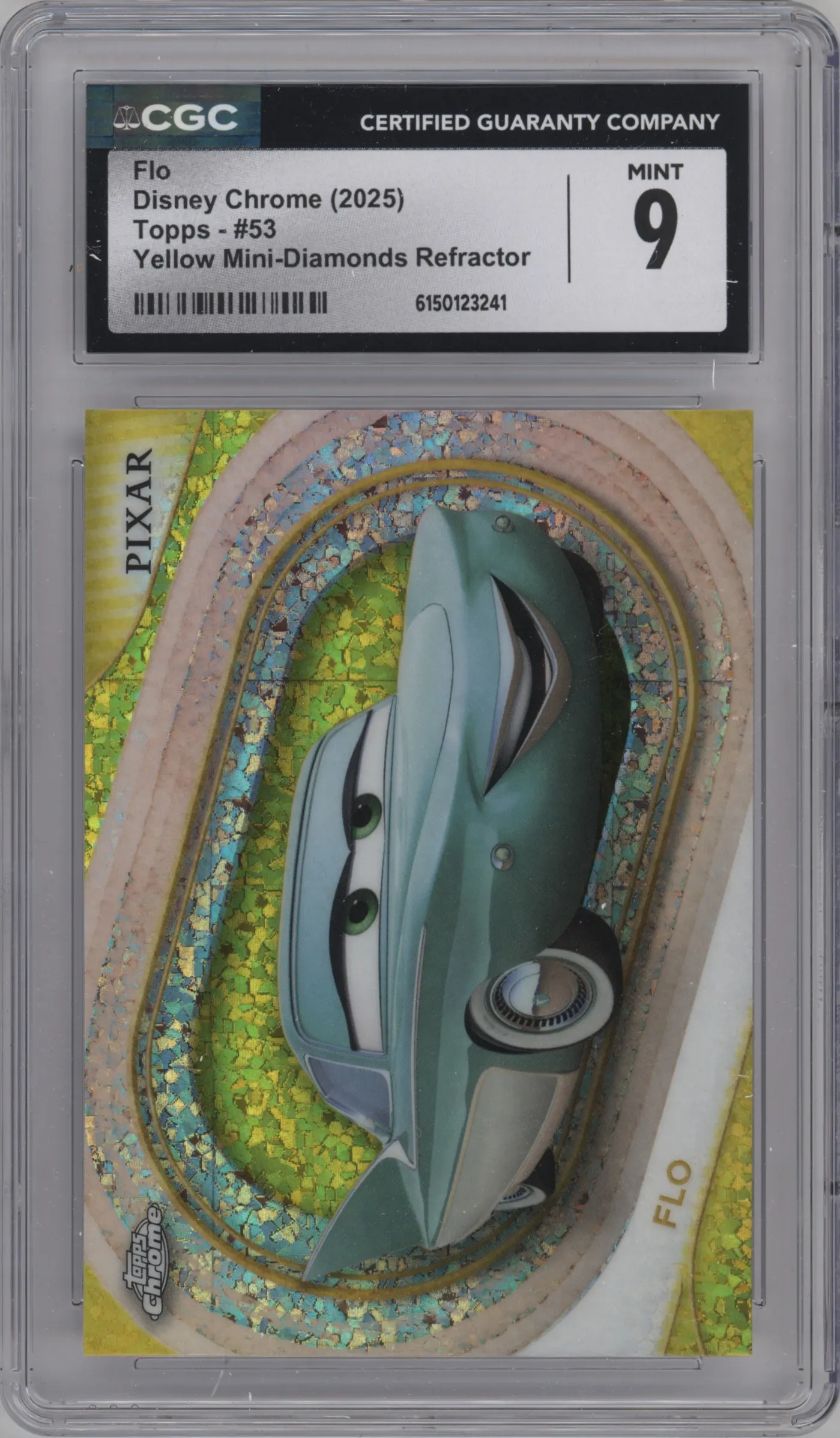 2025 Topps Chrome Disney Flo Yellow Mini-Diamonds #53 CGC 9