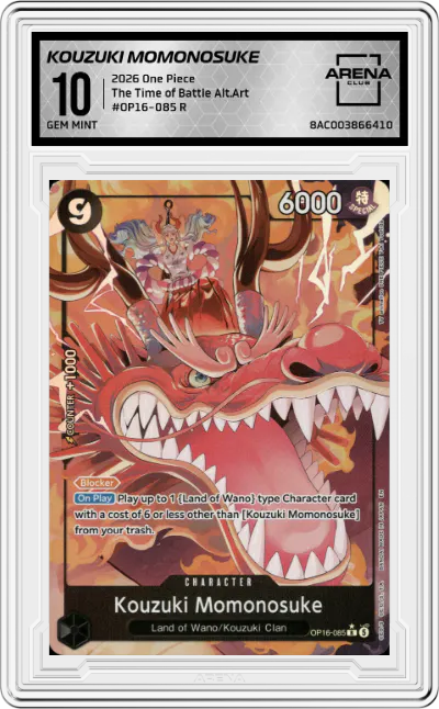 2026 One Piece The Time of Battle Kouzuki Momonosuke Alternate Art ARENA CLUB 10