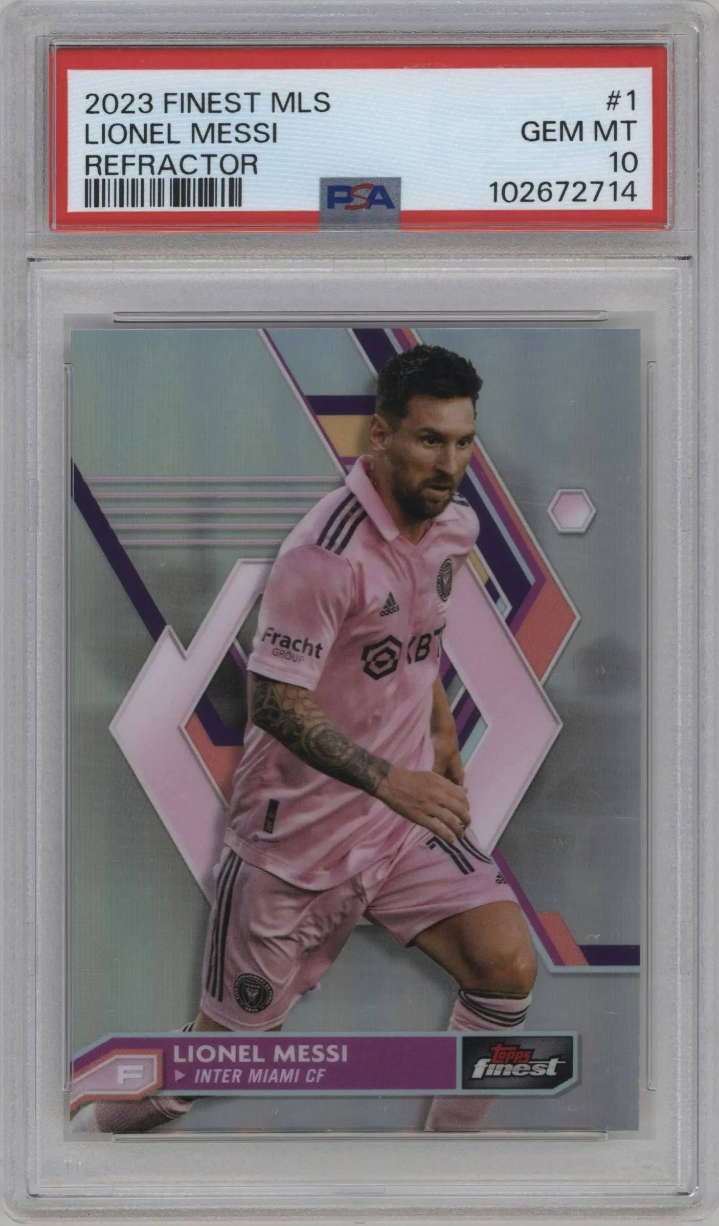 2023 Topps Finest MLS Lionel Messi Refractor #1 PSA 10