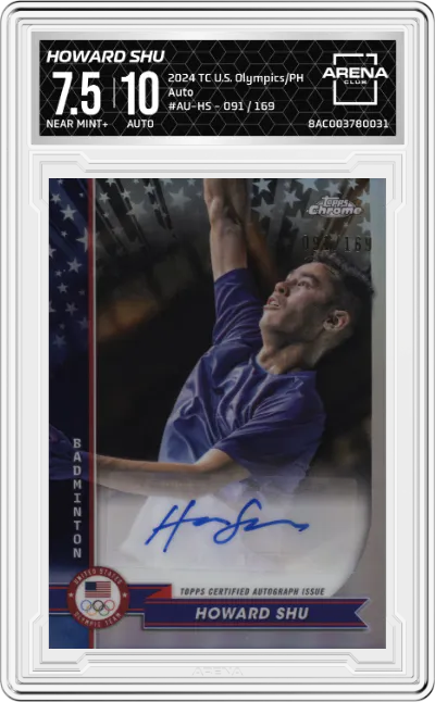 2024 Topps Chrome U.S. Olympics & Paralympic Hopefuls Auto Howard Shu ARENA CLUB 7.5