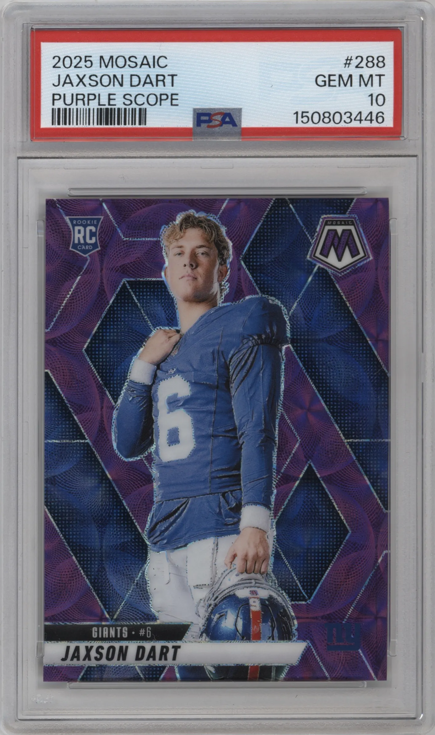2025 Panini Mosaic Jaxson Dart Purple Scope #288 PSA 10
