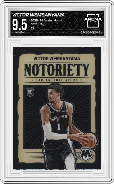 2023 Panini Mosaic Notoriety Victor Wembanyama #5 ARENA CLUB 9.5