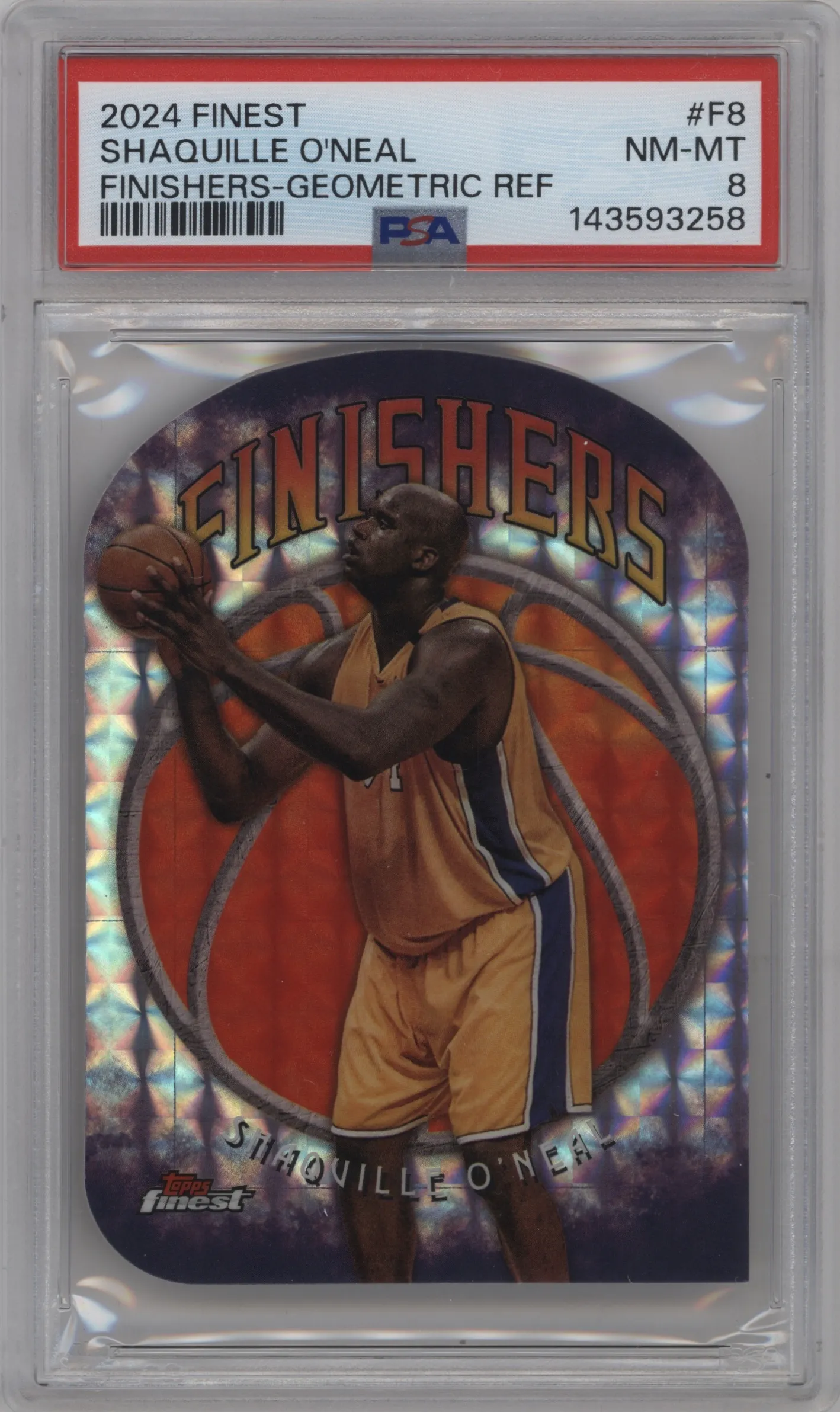 2024 Topps Finest Finishers Shaquille O'Neal Geometric Refractor #F-8 PSA 8