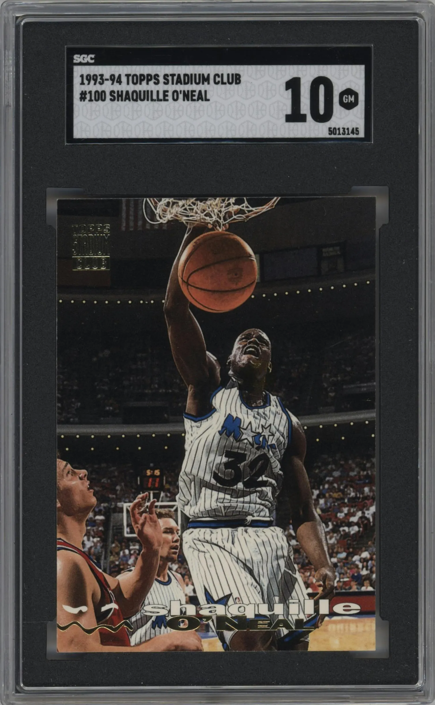 1993 Topps Stadium Club Shaquille O'Neal #100 SGC 10