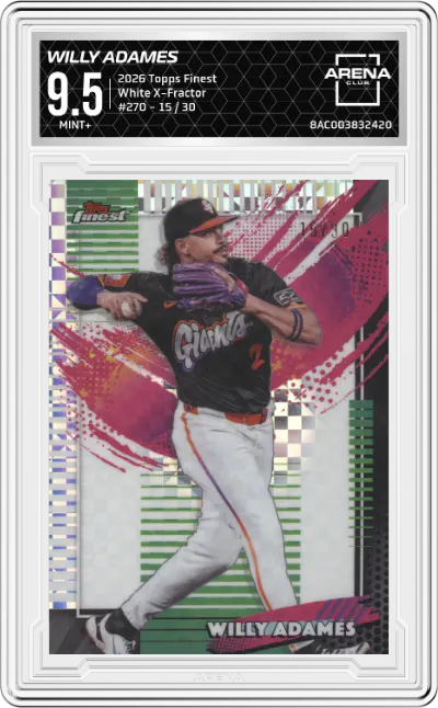 2026 Topps Finest Willy Adames White X-Fractor #270 ARENA CLUB 9.5