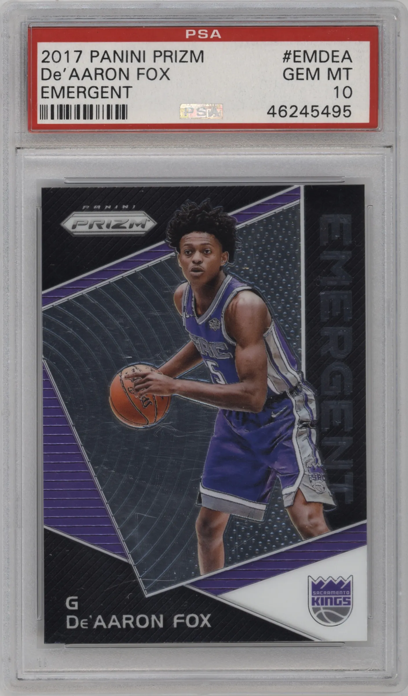 2017 Panini Prizm Emergent De'Aaron Fox #EM-DEA PSA 10