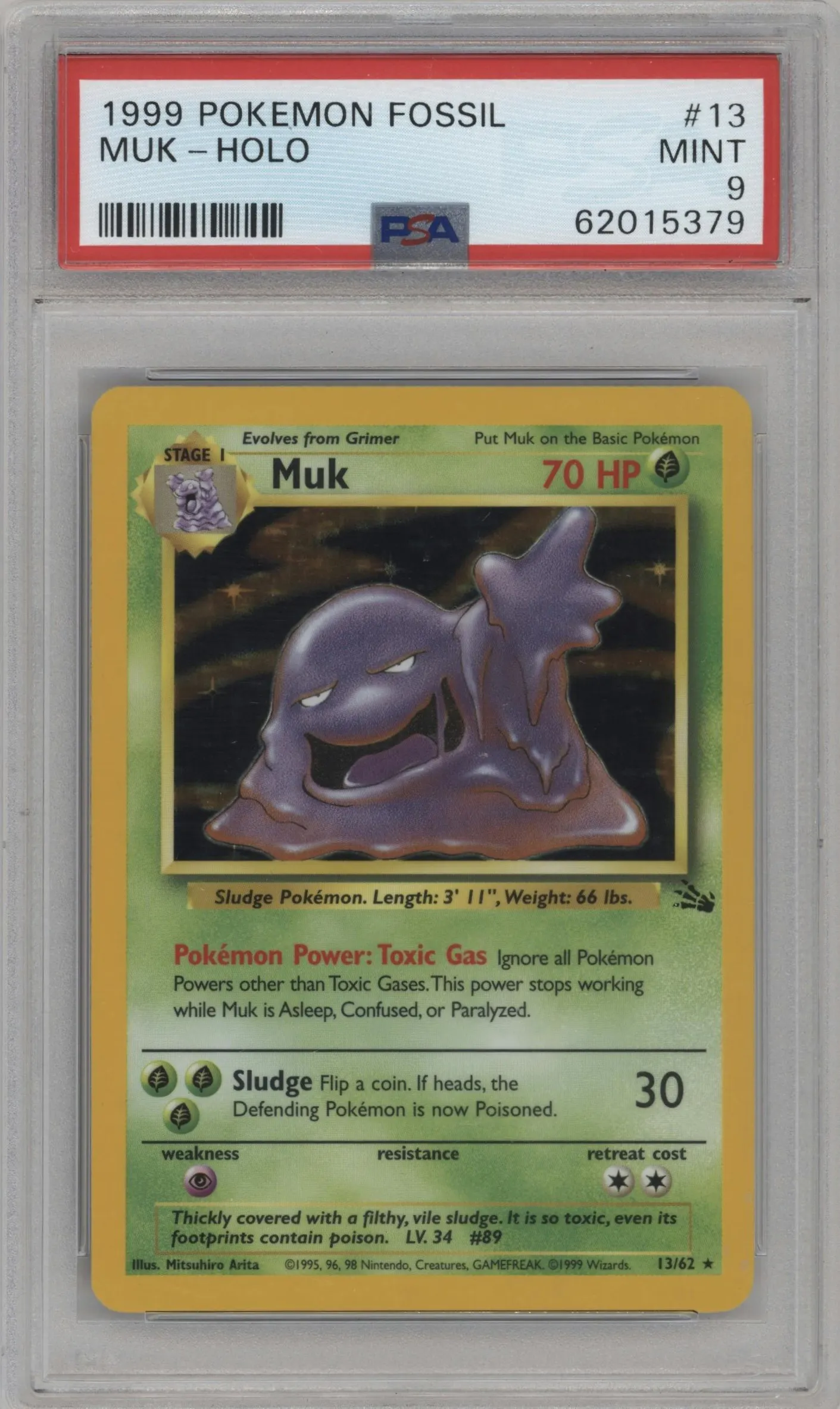 1999 Pokemon Fossil Muk #13 PSA 9
