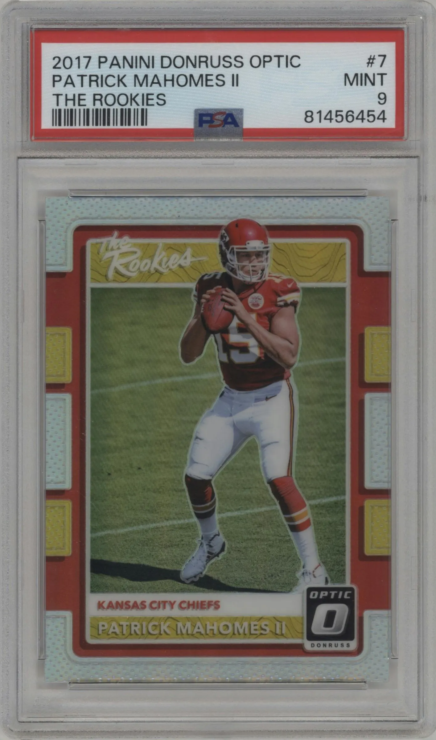 2017 Panini Donruss Optic The Rookies Patrick Mahomes II PSA 9