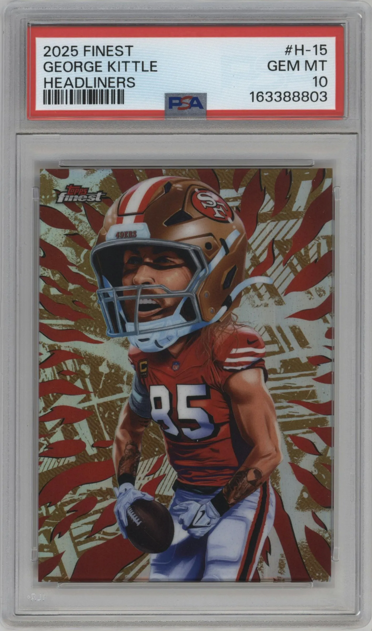 2025 Topps Finest Headliners George Kittle #H-15 PSA 10