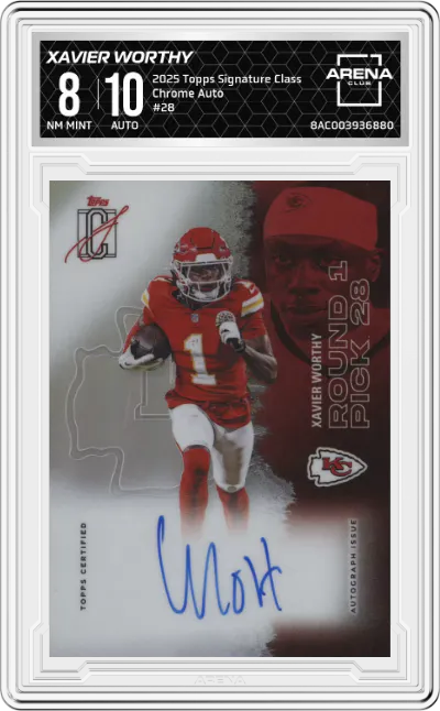 2025 Topps Signature Class Chrome Auto Xavier Worthy ARENA CLUB 8