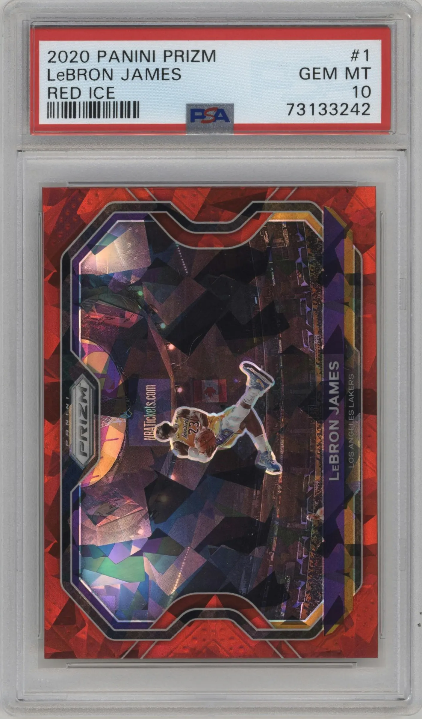 2020 Panini Prizm LeBron James Red Ice #1 PSA 10