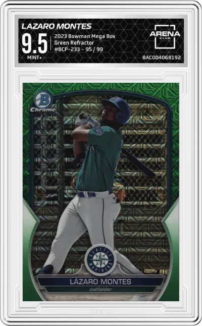 2023 Bowman Chrome Mega Box Lazaro Montes Green Refractor #BCP-233 ARENA CLUB 9.5