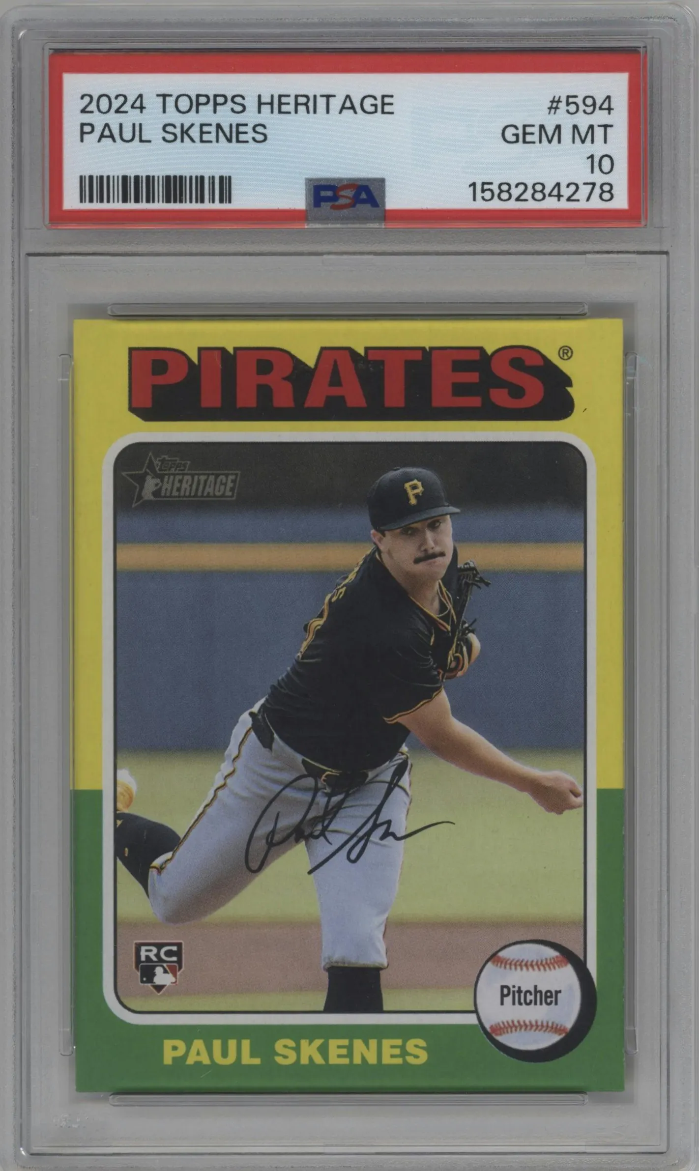 2024 Topps Heritage Paul Skenes #594 PSA 10