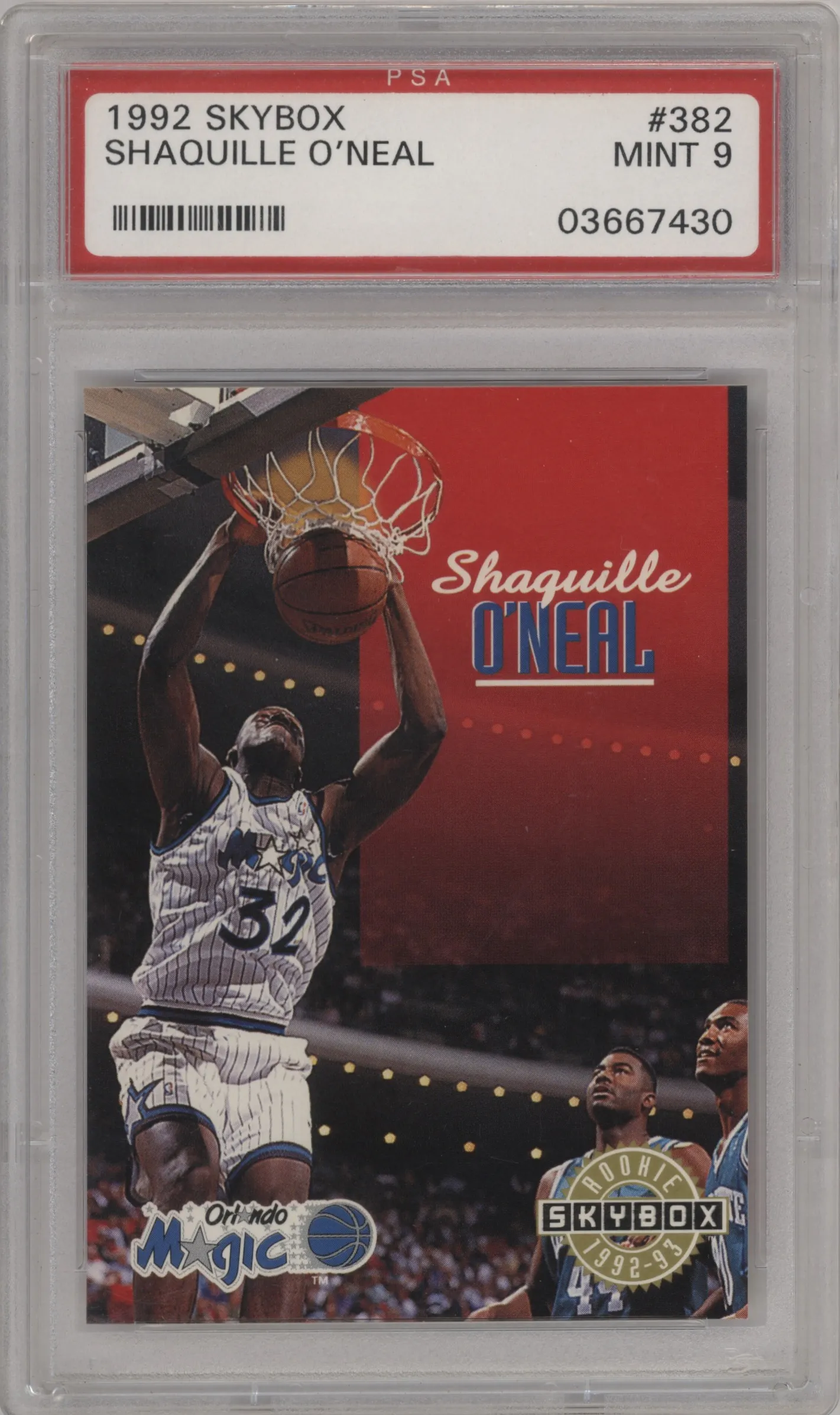 1992 Skybox Shaquille O'Neal #382 PSA 9